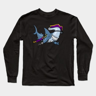 Hammerhead Shark Pirate Long Sleeve T-Shirt